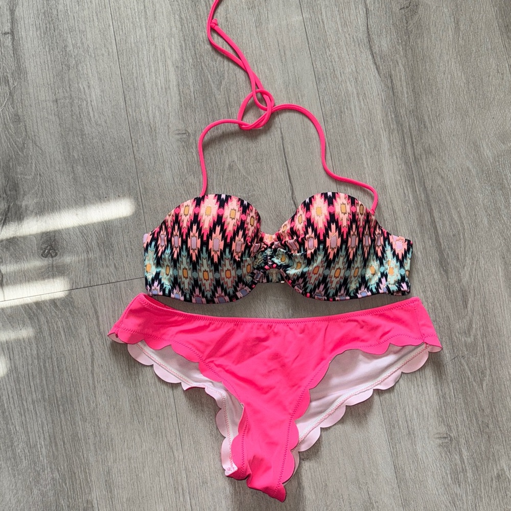 PINK Victoria's Secret Multicolor and Pink Bikini